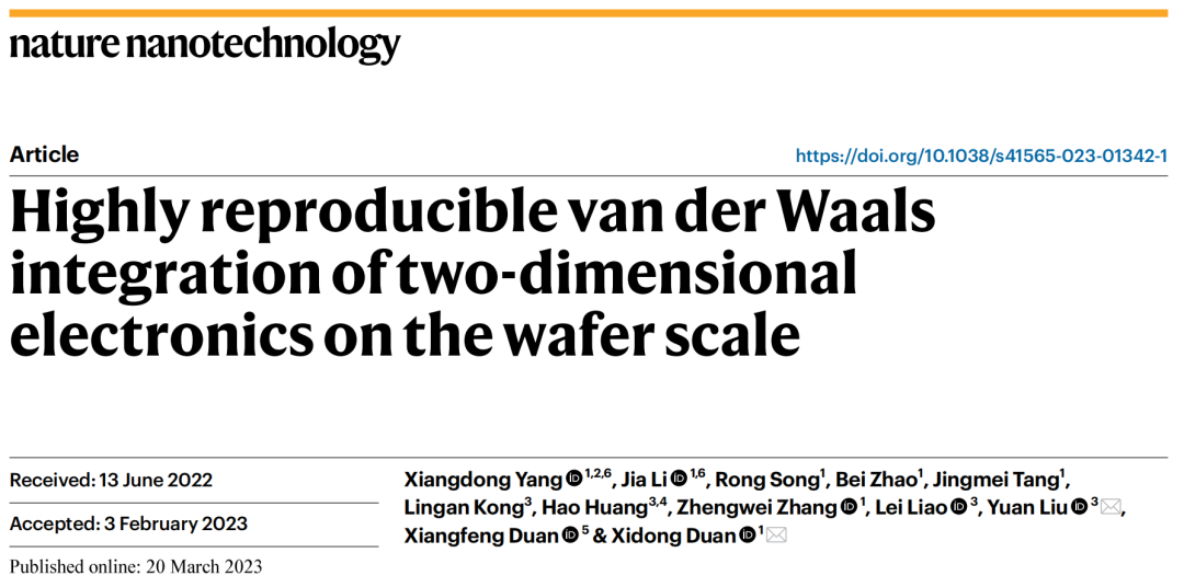 強(qiáng)強(qiáng)聯(lián)合！湖大段曦東教授&劉淵教授，今日Nature Nanotechnology！