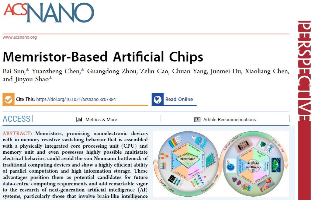 ACS Nano觀點論文：基于憶阻器的人工芯片