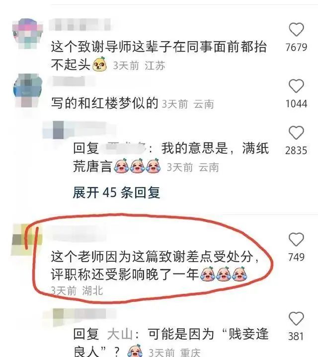 “賤妾逢良人”，湖北一論文致謝，差點讓導師挨處分，“這輩子都抬不起頭”……