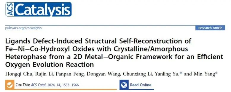 哈爾濱工業(yè)大學ACS Catalysis：配體缺陷誘導結(jié)構(gòu)自重構(gòu)，顯著提升堿性OER活性