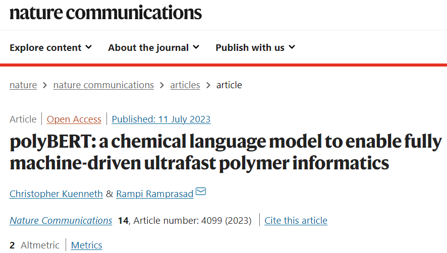 化學(xué)語言模型 polyBERT，以前所未有的速度和準確性在聚合物「宇宙」中搜索所需聚合物