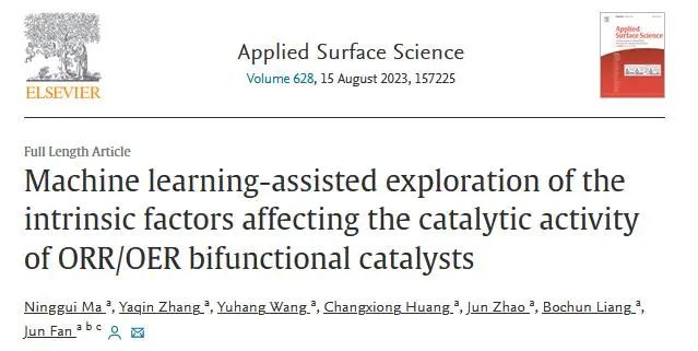 【純計(jì)算】Appl. Surf. Sci.：機(jī)器學(xué)習(xí)輔助探索影響ORR/OER雙功能催化劑催化活性的內(nèi)在因素