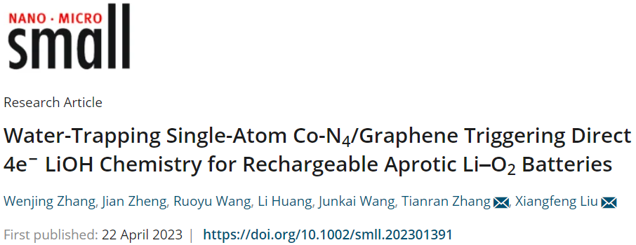 ?【DFT+實驗】Small：Co-SA-rGO助力可再充電無質子Li-O2電池