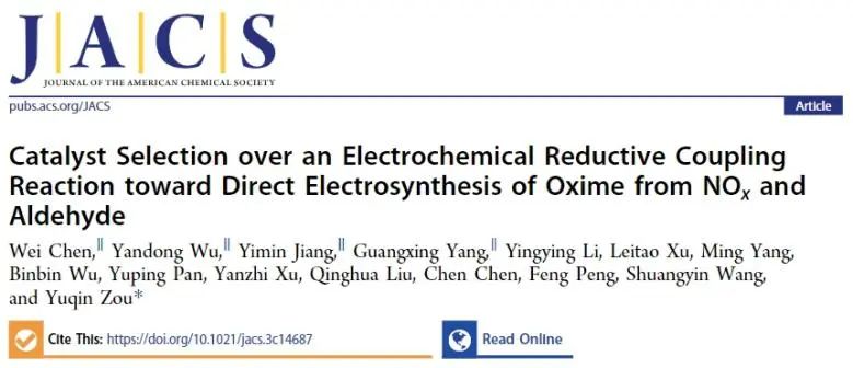 湖南大學(xué)JACS：原位/異位表征結(jié)合理論計(jì)算，篩選出合適材料用于直接電合成肟