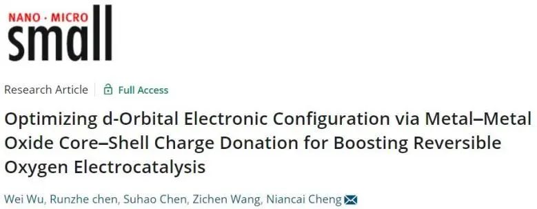 ?【DFT+實(shí)驗(yàn)】Small：通過(guò)Co@Co3O4電荷供給優(yōu)化d軌道電子結(jié)構(gòu)以提高氧電催化性能