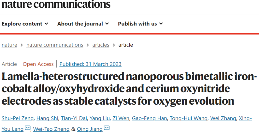 【DFT+實驗】Nature子刊：FeCo/CeO2?xNx復(fù)合電極作為穩(wěn)定的OER催化劑