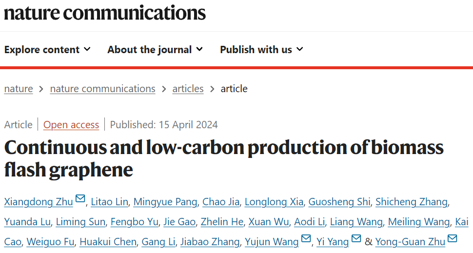 復旦朱向東等Nature子刊：連續(xù)低碳生產閃石墨烯！