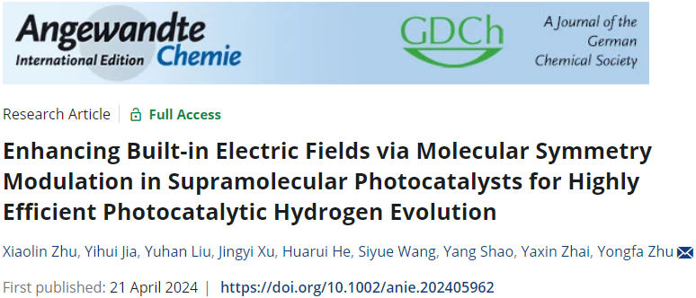陜師大/清華/湖師大Angew：調(diào)控分子對稱性，增強(qiáng)內(nèi)置電場，實(shí)現(xiàn)超分子光催化劑高效制氫！