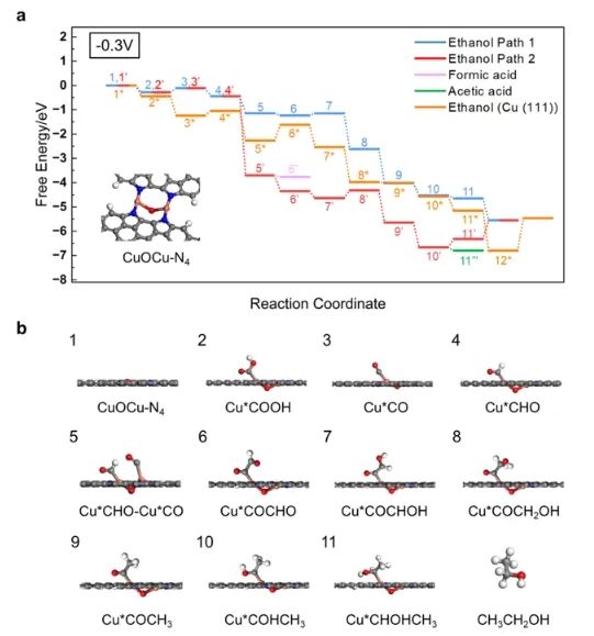 ?南大JACS: CuOCu-N4耦合Cu-N4中心，實現(xiàn)低過電位下電催化CO2還原為乙醇