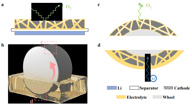 張新波/黃崗AM：周期性改變電解液層厚度的旋轉(zhuǎn)陰極，實(shí)現(xiàn)高倍率性能鋰-氧氣電池！