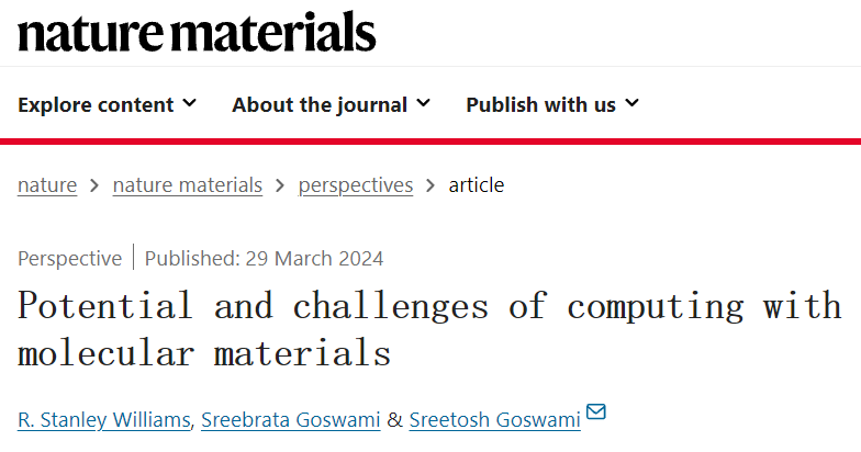 Nature Materials綜述：數(shù)據(jù)爆炸的時(shí)代，分子材料顛覆傳統(tǒng)計(jì)算！