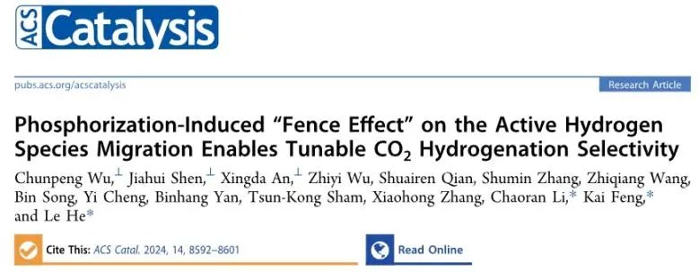 ?蘇州大學(xué)何樂/馮凱/李超然，最新ACS Catalysis！