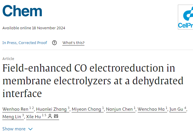 2.7V，2500！洛桑聯(lián)邦理工胡喜樂團(tuán)隊(duì)，最新Chem!